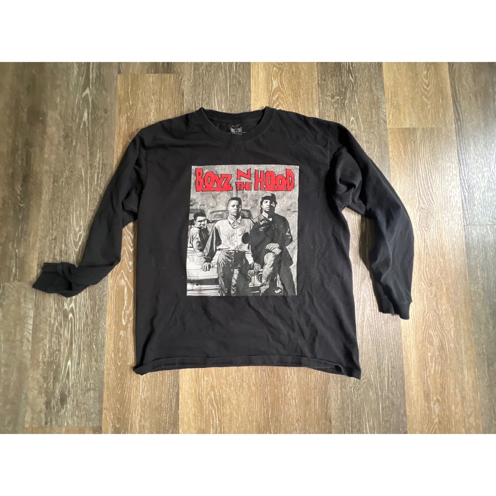 Boyz‎ N The Hood Graphic T-Shirt Mens Large Black Long Sleeve Movie Tee 1270